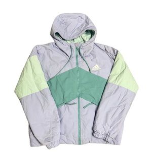 Adidas Color block Puffer Coat - Purple and Green